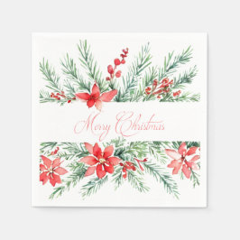 Guardanapo De Papel Poinsettia aquosa e verde