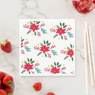 Guardanapo De Papel Poinsettia Botanicals Foliage Natal