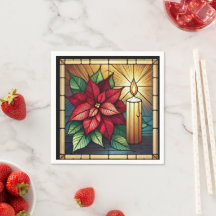 Poinsettia e Decoupage de Vidro Estampado