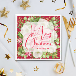 Guardanapo De Papel Poinsettia Feliz Natal