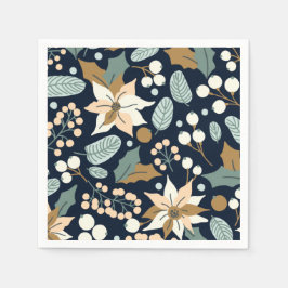 Guardanapo De Papel Poinsettia negro de fundo férias de inverno