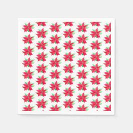 Guardanapo De Papel Poinsettia Red Floral Fllower