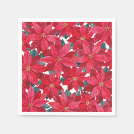 Guardanapo De Papel Poinsettias Abrigos De Inverno Round Pouf