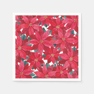 Guardanapo De Papel Poinsettias Abrigos De Inverno Round Pouf