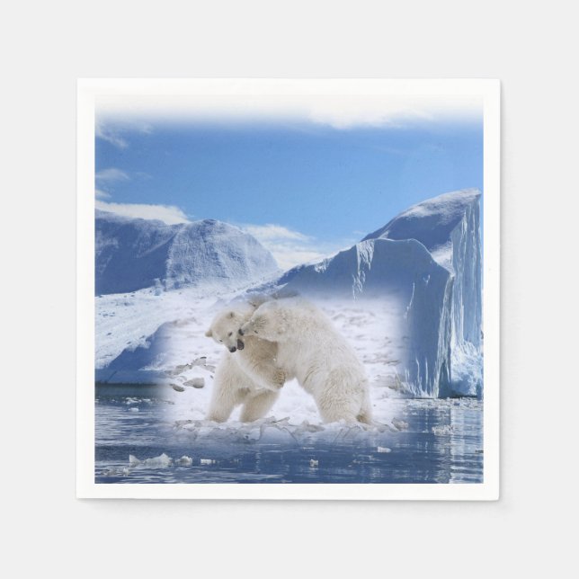 Guardanapo De Papel Polar Bear Paper Napkins (Frente)