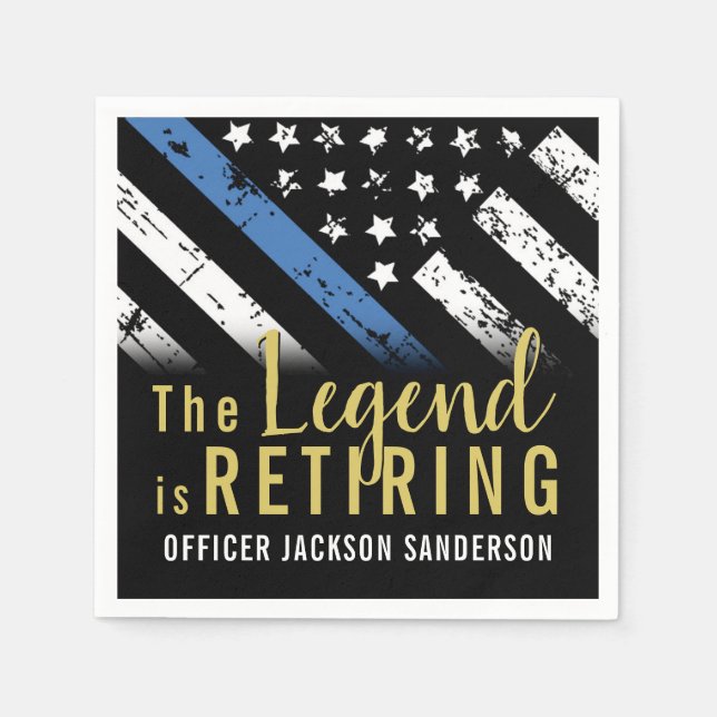 Guardanapo De Papel Polícia de Linha Azul Fino da Polícia (Frente)