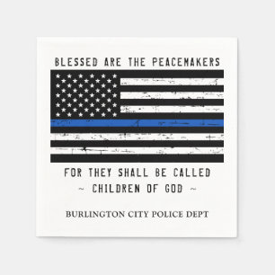 Guardanapo De Papel Polícia de Polícia Personalizada de Linha Azul F