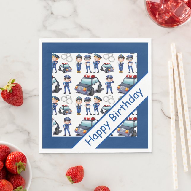 Guardanapo De Papel Policial Aniversário (Insitu)