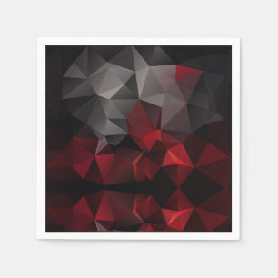 Guardanapo De Papel Poligonal, preto e vermelho