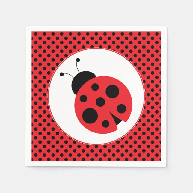 Guardanapo De Papel Polkadot Ladybug Party Napkins (Frente)