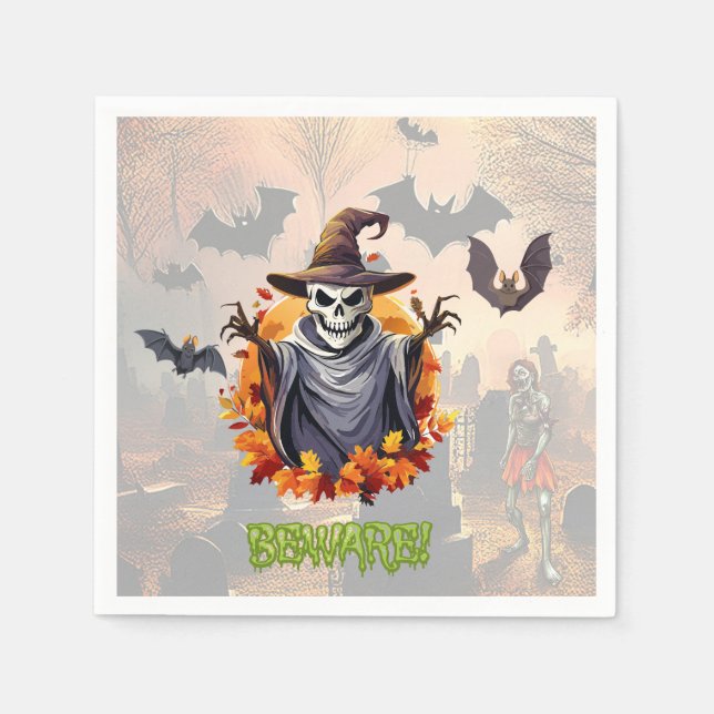 Guardanapo De Papel Pomar de Abóbora de Halloween (Frente)