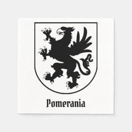 Guardanapo De Papel Pomeranian Coat of Arms Black and White Heraldic