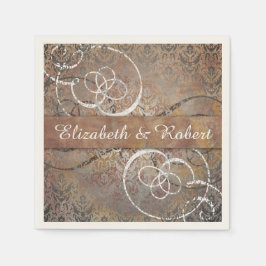 Guardanapo De Papel Pompei Damask Elegante Tuscano Casamento Antiquado