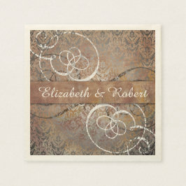 Guardanapo De Papel Pompei Damask Elegante Tuscano Casamento Antiquado