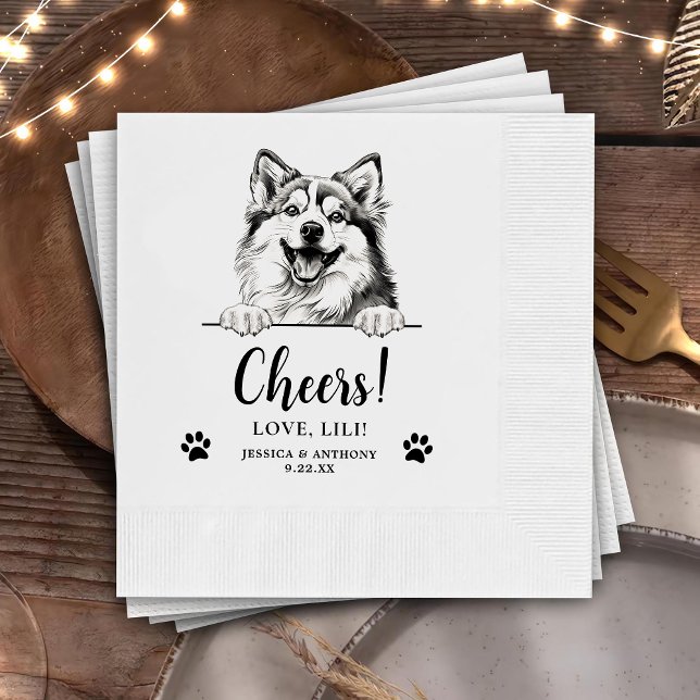 Guardanapo De Papel Pomsky Dog Personalised Cheers (Criador carregado)