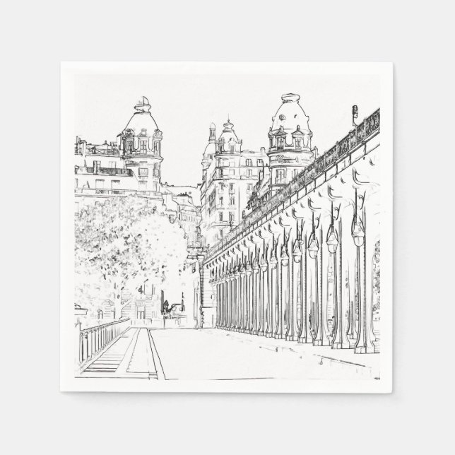 Guardanapo De Papel Pont de Bir-Hakeim - Paris, França (Frente)