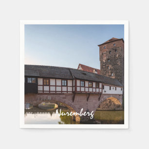 Guardanapo De Papel Ponte medieval antiga em Nuremberga, Alemanha