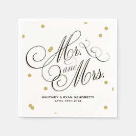 Guardanapo De Papel Ponto Dourado Elegante Napkin