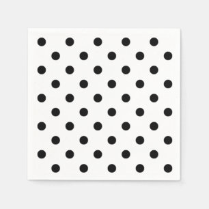 Guardanapo De Papel Pontos à bolha pontos pretos e brancos retrô