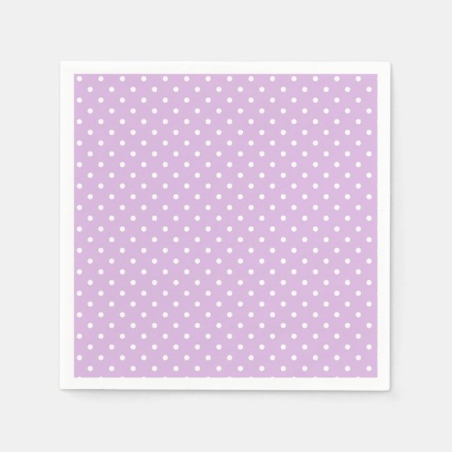 Guardanapo De Papel Pontos Clássicos Branco - Lilás Suave (Frente)