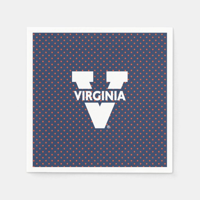 Guardanapo De Papel Pontos de Bolinhas dos Virginia Cavaliers (Frente)