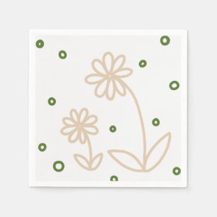 Guardanapo De Papel Pontos e Visitas 2 - Branco, Areia e Verde Palm