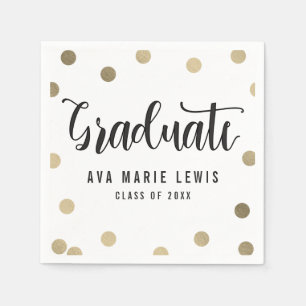 Guardanapo De Papel Pontos encantadores Dourados de graduação Napkin