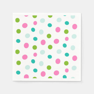 Guardanapo De Papel Pontos Pink Teal Simples Natal Moderno