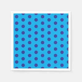 Guardanapo De Papel Pontos Polka Azuis sobre Azul