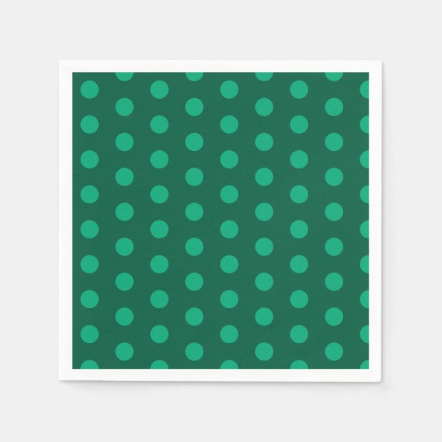 Guardanapo De Papel Pontos Polka Verde Esmeralda (Frente)