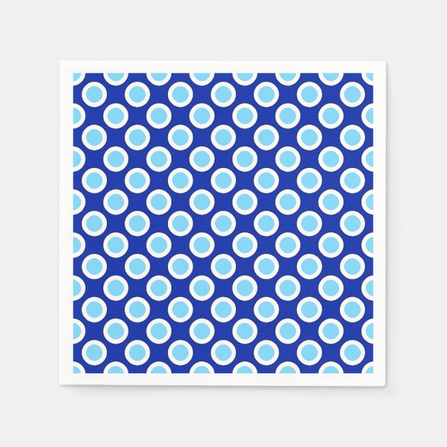 Guardanapo De Papel Pontos retrorreflectores em círculo, azul de cobal (Frente)