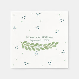 Guardanapo De Papel Pontos Verdes e Casamento Fern