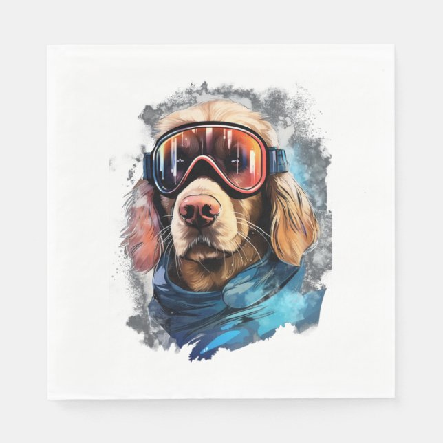 Guardanapo De Papel Pooch Retratos Trendy Dog Head (Frente)