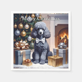 Guardanapo De Papel Poodle Christmas