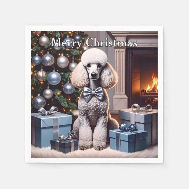 Guardanapo De Papel Poodle Christmas (Frente)