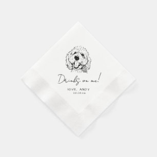 Guardanapo De Papel Poodle Desenhado à Mão Bebe em Mim Coquetel