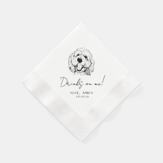 Guardanapo De Papel Poodle Desenhado à Mão Bebe em Mim Coquetel