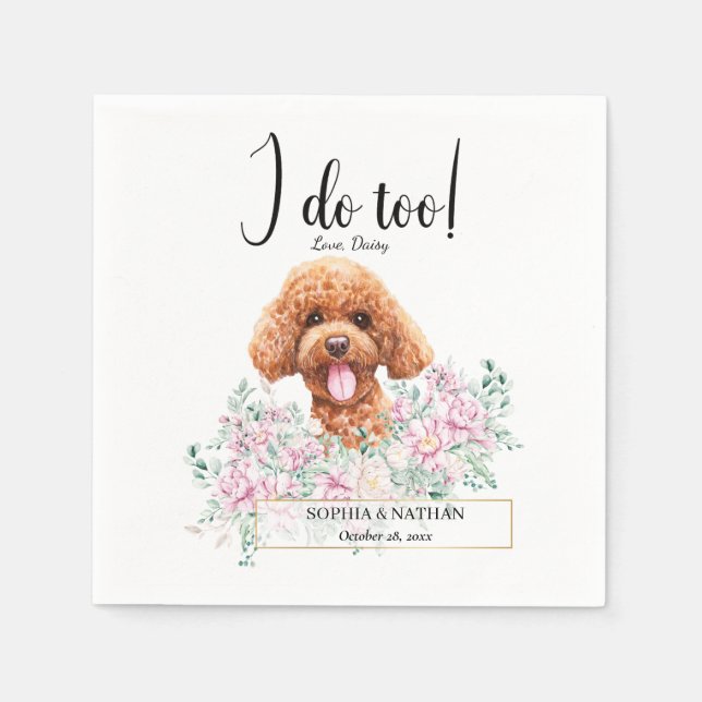Guardanapo De Papel Poodle Doodle Dog Casamento Cocktail Napkins (Frente)