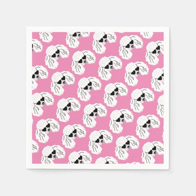 Guardanapo De Papel Poodle Pattern Cute Pink (Frente)