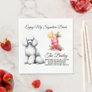 Guardanapo De Papel Poodle Signature Beber Pet