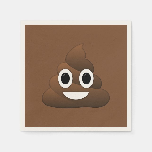 Guardanapo De Papel Poop Emoji Paper Napkins, Coquetel Padrão (Frente)