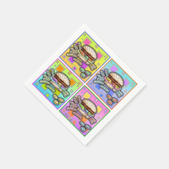 GUARDANAPO DE PAPEL POP ART BURGER (Canto)