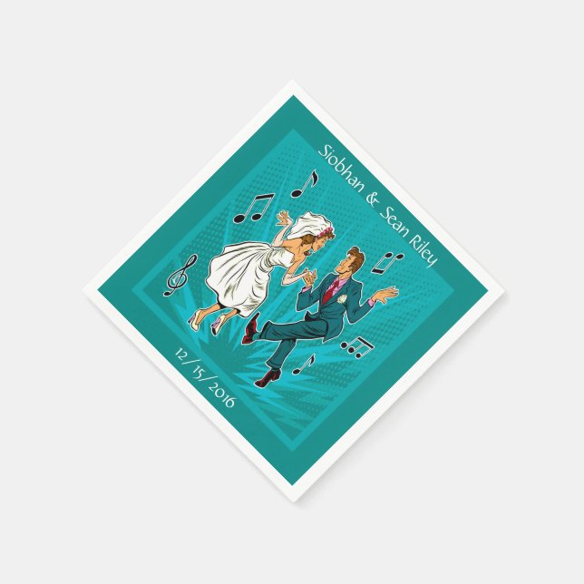 Guardanapo De Papel Pop Art Casal Dançando Coquetel Nadador Napkins (Canto)