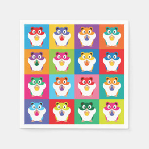 Guardanapo De Papel Pop Art Hamsters Napkins
