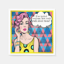 Guardanapo De Papel Pop Art Humor Cocktail Napkin