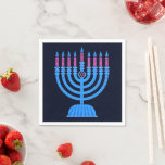 Guardanapo De Papel Pop Art Menorah Napkins<br><div class="desc">Pop Art Menorah Altere a cor de fundo para torná-la sua</div>