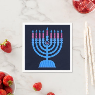 Guardanapo De Papel Pop Art Menorah Napkins