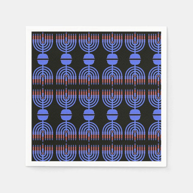 Guardanapo De Papel Pop Art Menorah Napkins (Frente)
