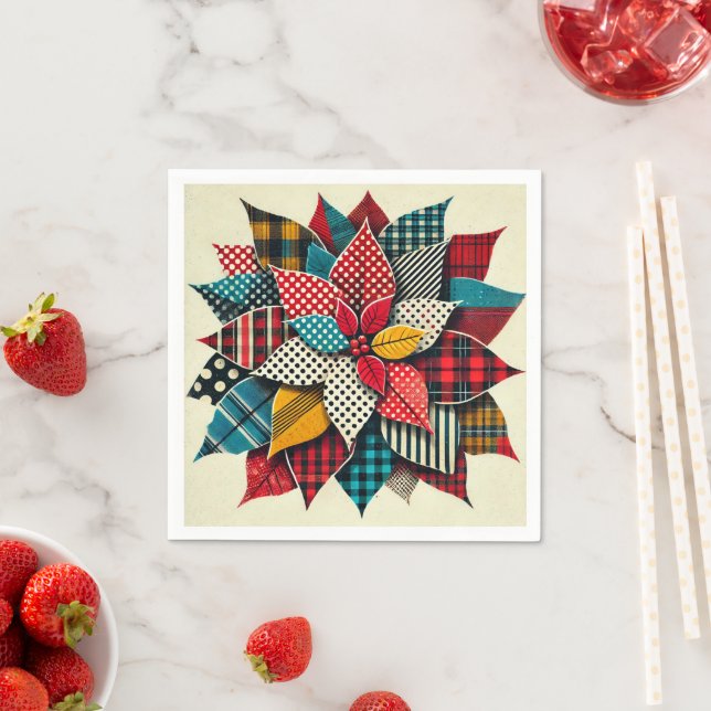 Guardanapo De Papel Pop Art Patternos Collage Poinsettia Découpage (Insitu)