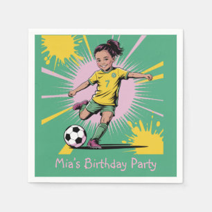 Guardanapo De Papel Pop Art Quic Girls Festa de aniversário de futebol